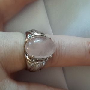 Silver-toned Rose Quartz